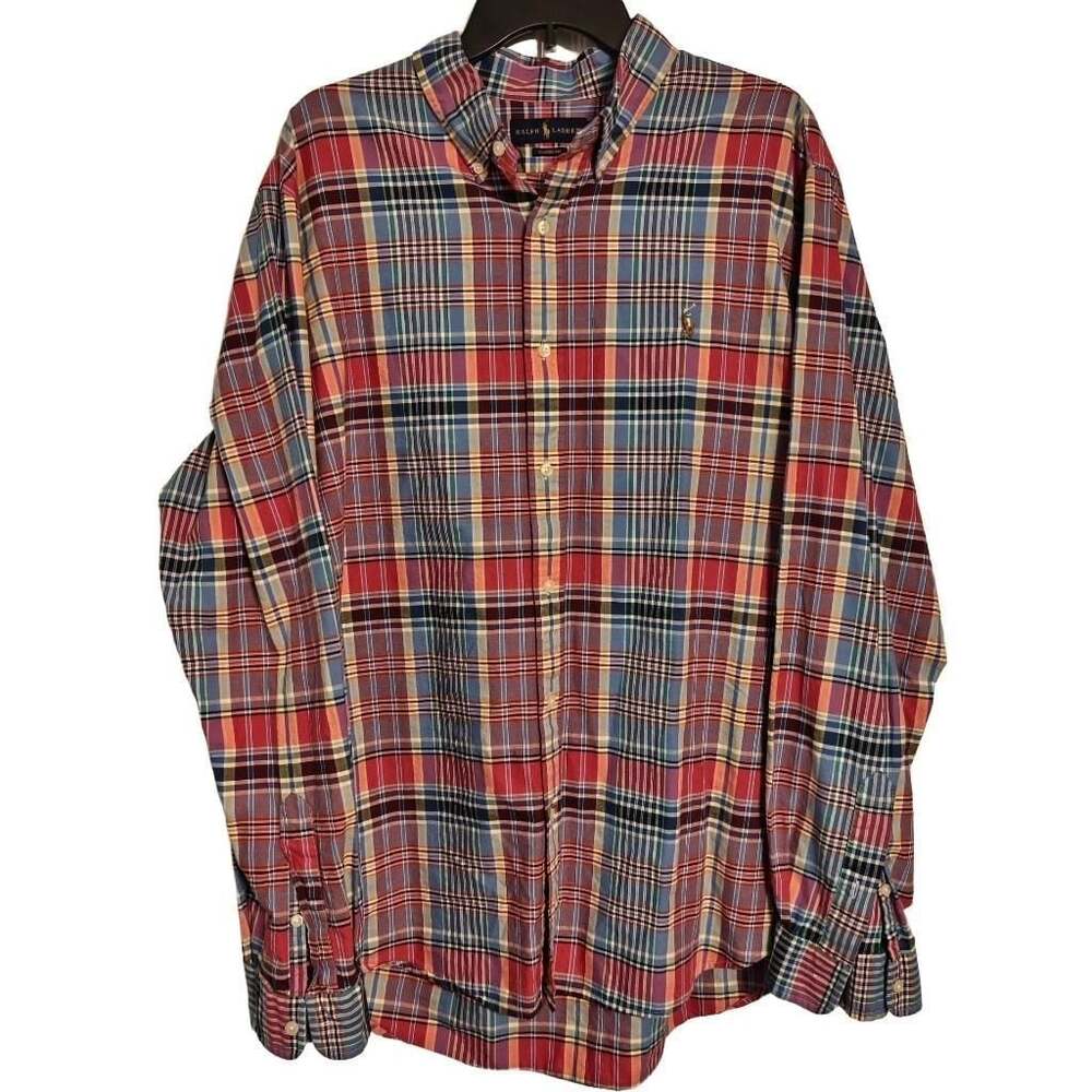 Ralph Lauren Classic Fit Long Sleeve Plaid Button-Down Shirt XXL - Picture 1 of 8